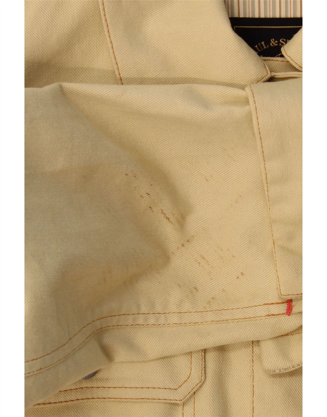 PAUL & SHARK Jaqueta jeans feminina para iate Reino Unido 16 grande algodão amarelo