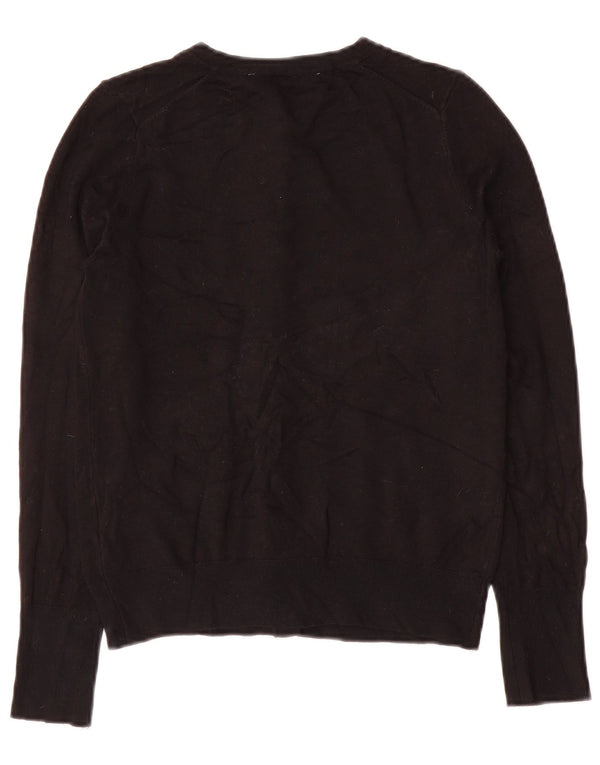 Suéter cardigã feminino Zara Reino Unido 10 pequeno viscose preta