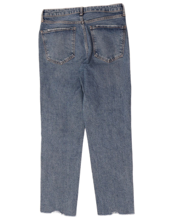 Calça jeans feminina Zara com cintura alta EU 40 médio W30 L26 algodão azul