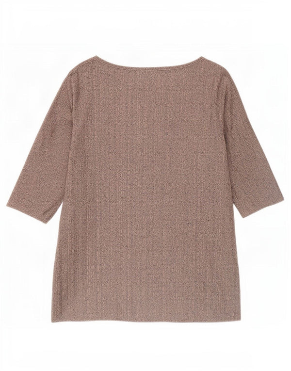 Top feminino Zara manga 3/4 Reino Unido 10 pequeno rosa