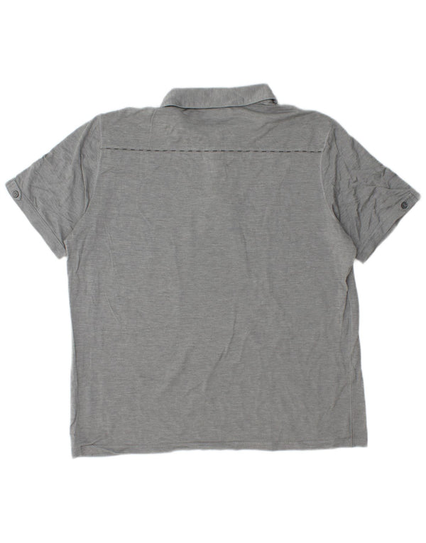 Camisa polo masculina Hugo Boss XL cinza manchada