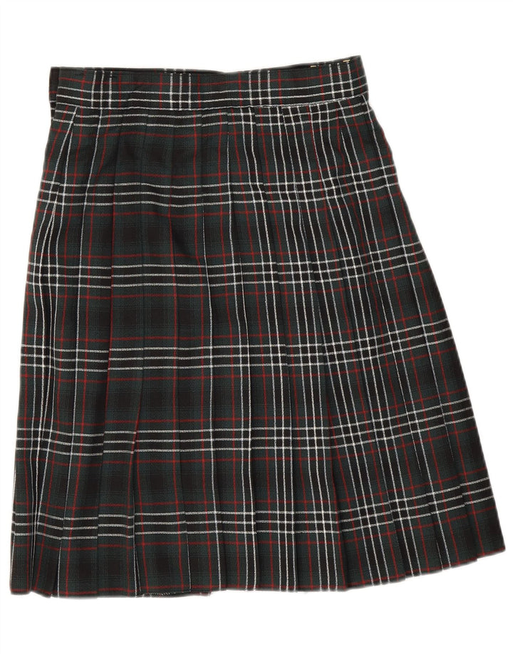 Saia feminina C&A UK 10 pequena W26 poliéster xadrez verde