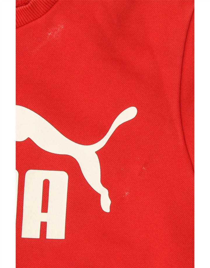 Puma Meninos Graphic Sweatshirt Jumper 13-14 Anos Algodão Vermelho