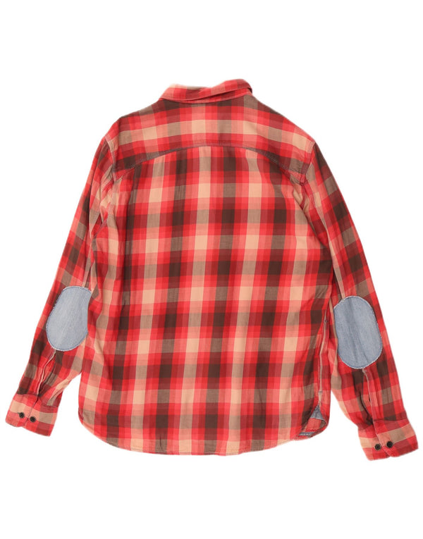 Camisa masculina de flanela Levi's grande algodão xadrez vermelho