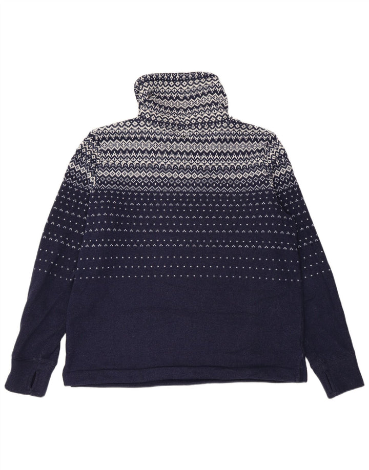 Suéter feminino VINEYARD VINES UK 14 médio azul marinho Fair Isle