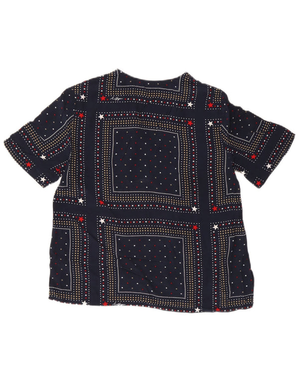 Blusa feminina Tommy Hilfiger EUA 6 médio azul marinho manchado