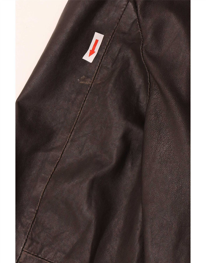 Jaqueta de couro militar masculina Superdry UK 42 XL marrom
