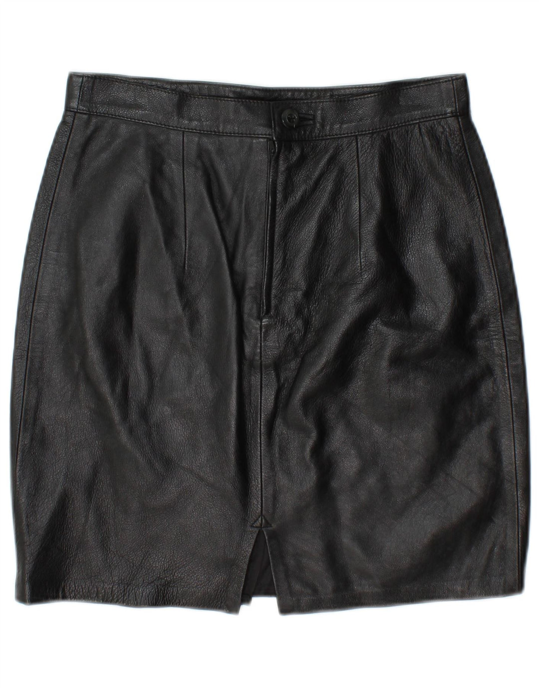 Saia feminina de couro MARY ALBERT IT 44 médio W28 couro preto