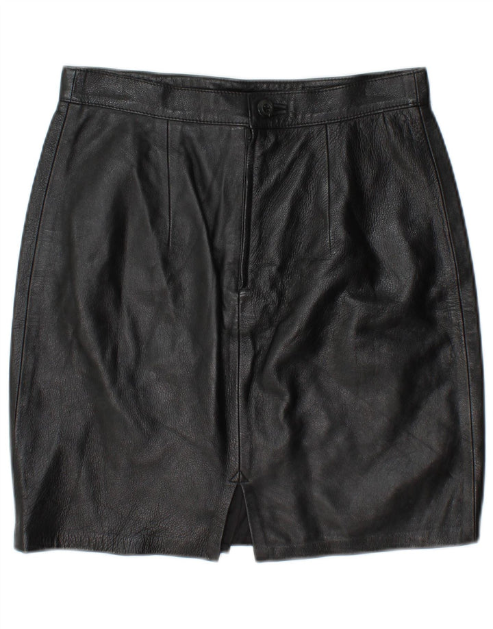 Saia feminina de couro MARY ALBERT IT 44 médio W28 couro preto