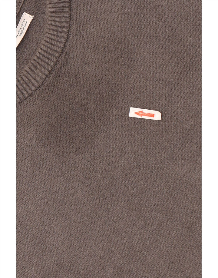 Suéter masculino ZARA com gola redonda, grande viscose cinza