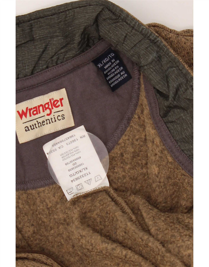 Wrangler moletom masculino com zíper e gola XL poliéster manchado marrom