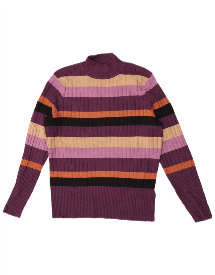 Suéter feminino Marks & Spencer com gola tartaruga Reino Unido 12 médio roxo