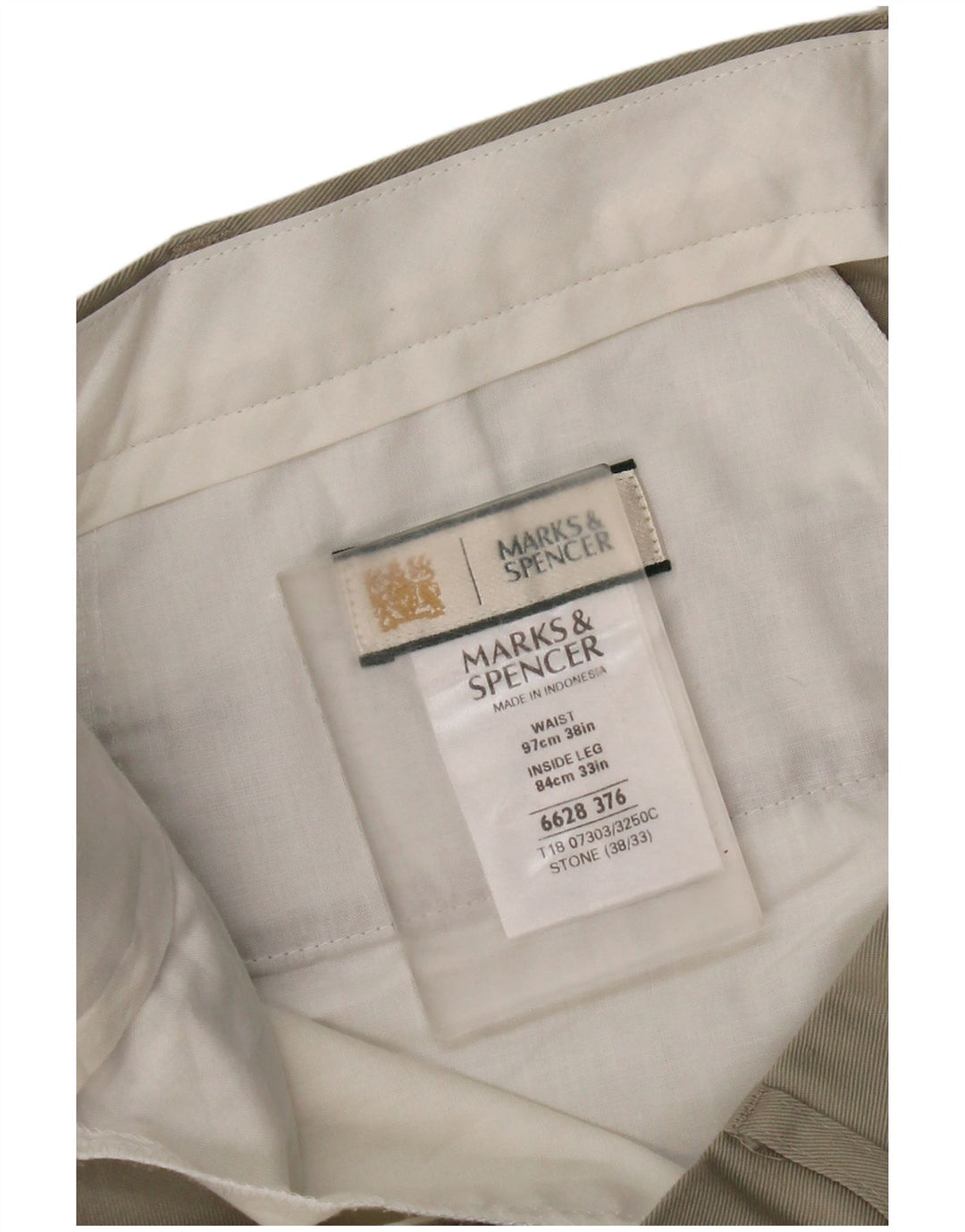 Calça masculina Marks & Spencer com pegged suit W38 L33 poliéster bege