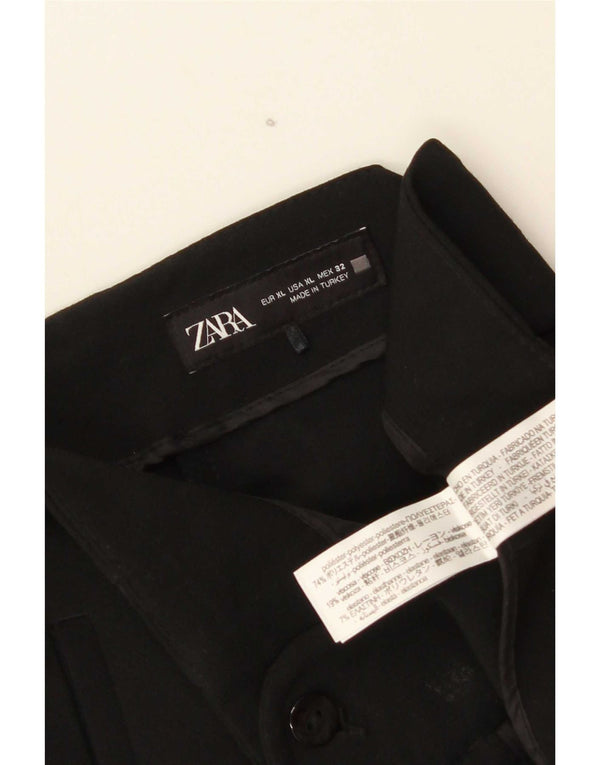 Zara Calça Chino Cônica Feminina Cintura Alta XL W32 L32 Poliéster Preto