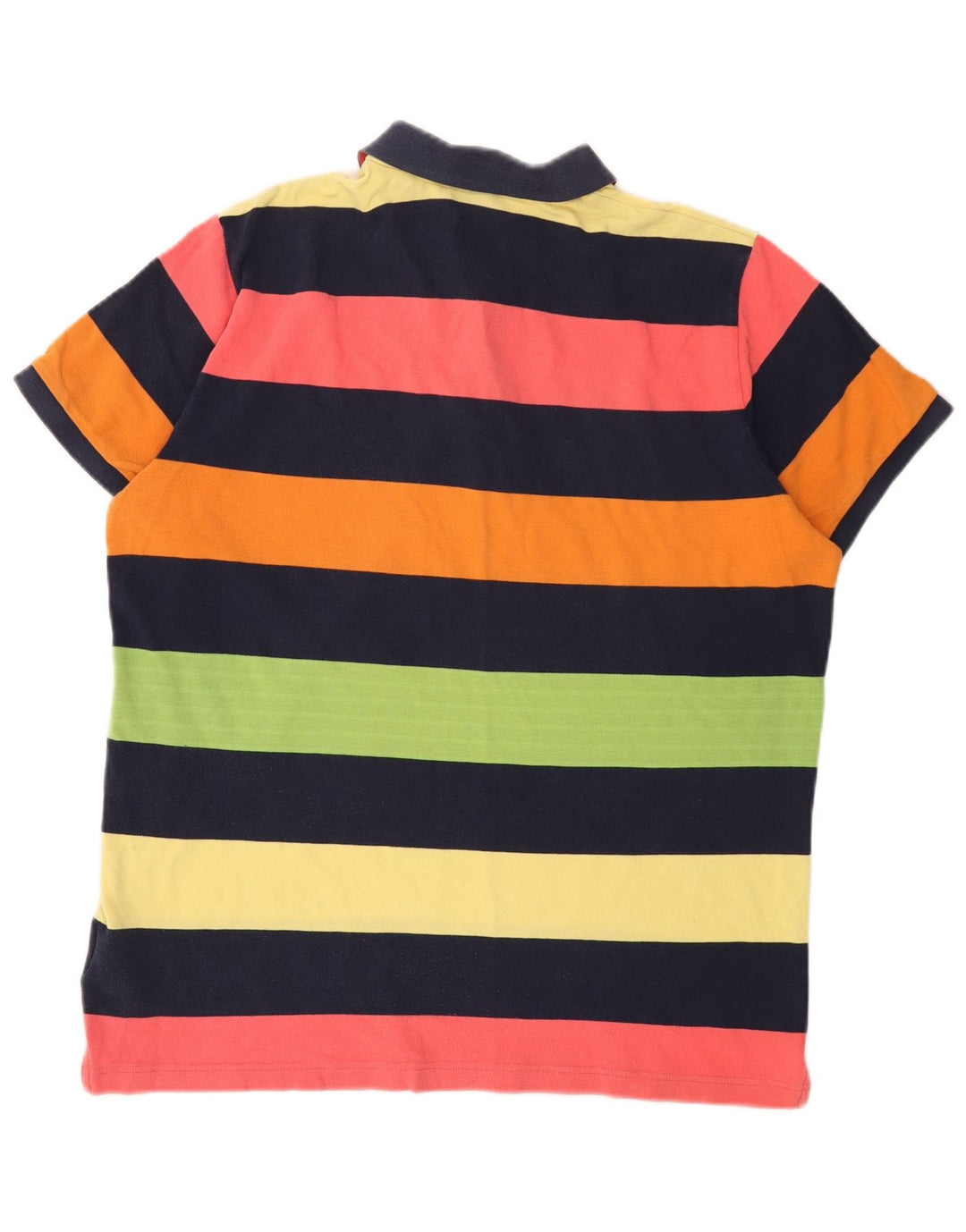 Camisa polo masculina de rugby Gant grande algodão listrado multicolorido