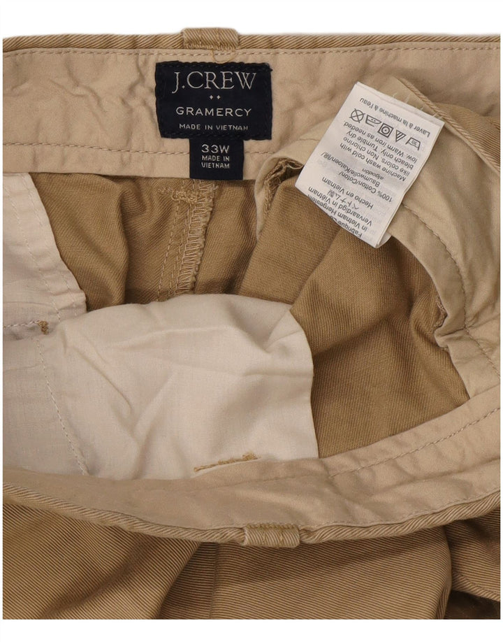 J. Crew Mens Gramercy Chino Shorts W33 Algodão Bege Médio
