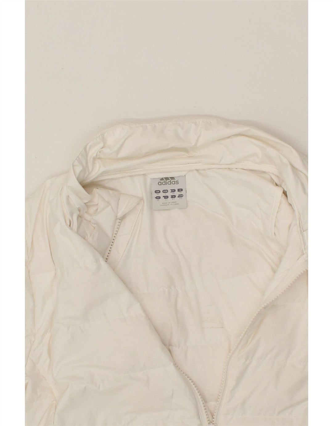 ADIDAS Womens Padded Jacket UK 10 Small White Polyester Vintage Adidas and Second-Hand Adidas from Messina Hembry 