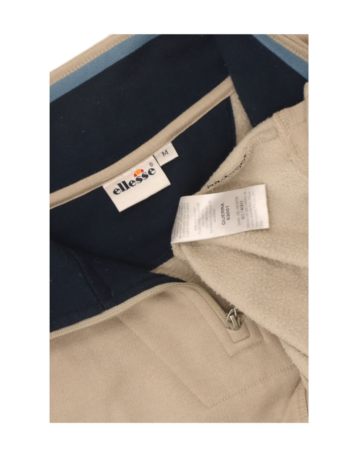 Ellesse moletom masculino com zíper e gola alta poliéster bege médio