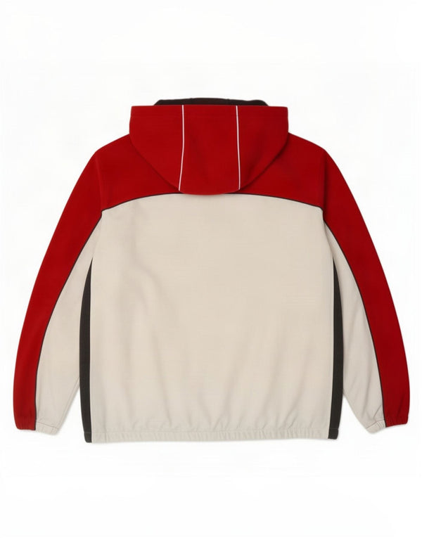 Diadora Mens Hooded Tracksuit Top Jacket IT 52 Large Red Colourblock