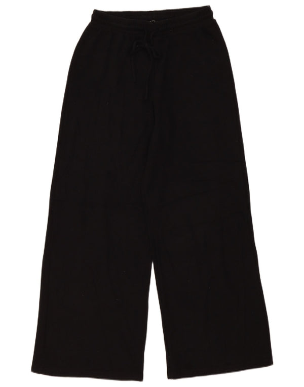 Zara Calça feminina casual de perna larga médio W28 L30 algodão preto