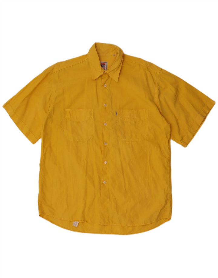 Camisa masculina de manga curta Levi's grande algodão amarelo