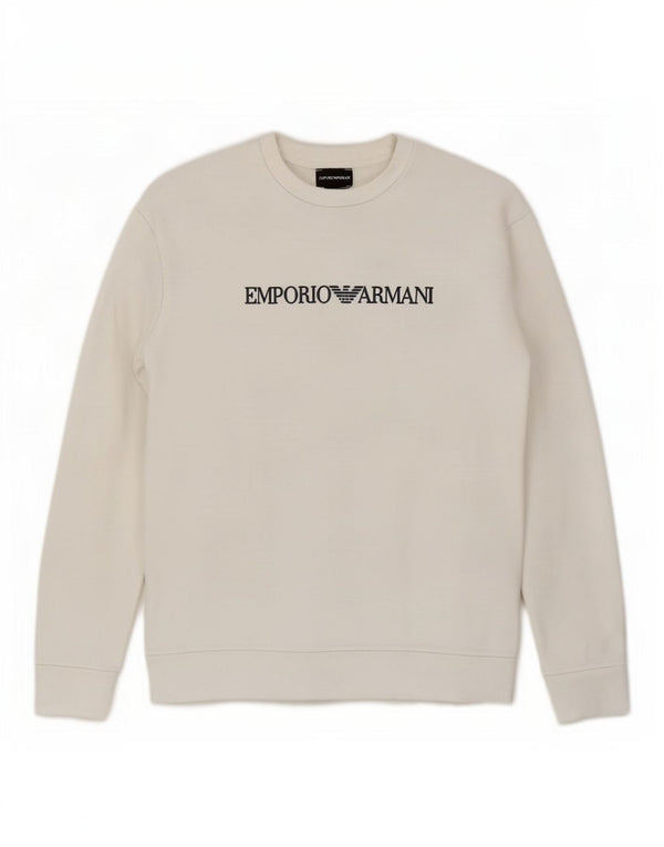 Emporio Armani moletom gráfico masculino jumper 2XL branco modal