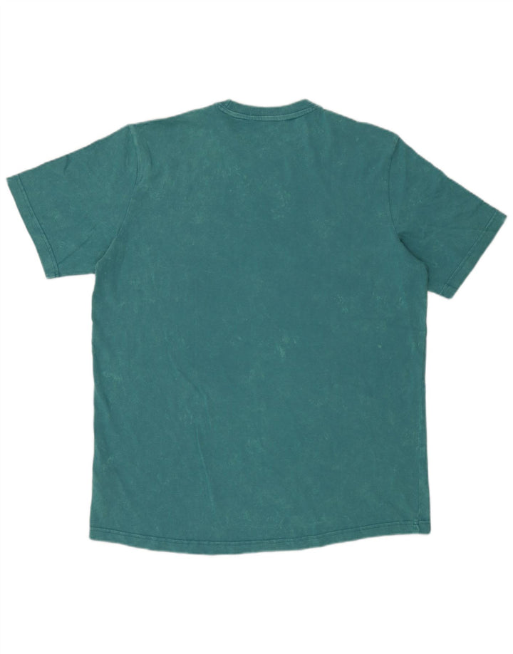 Adidas Mens Camiseta Top Médio Algodão Azul