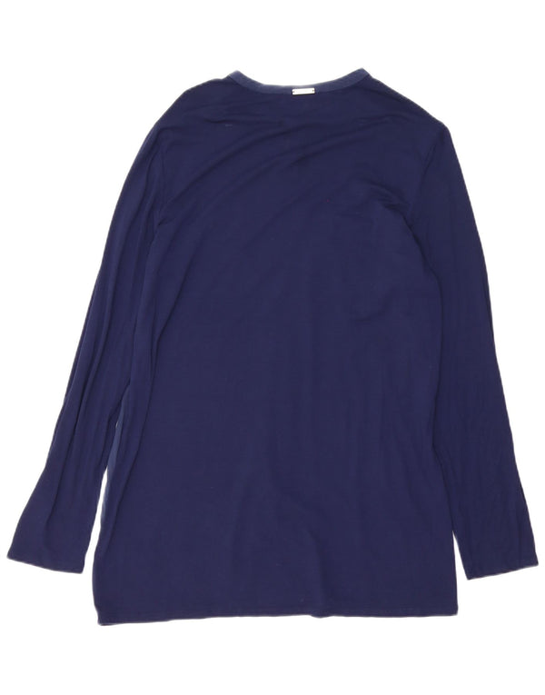 Liu Jo Vestido feminino de manga comprida, tamanho pequeno, azul marinho, viscose