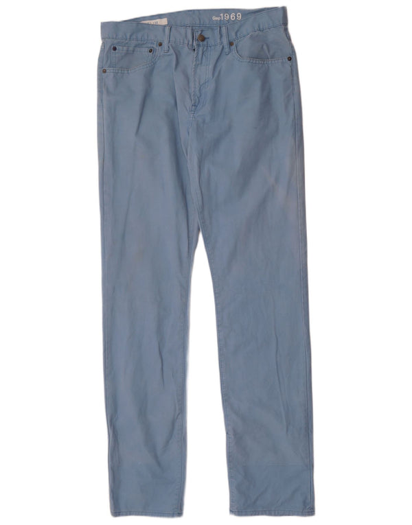 Calça casual slim masculina Gap W34 L34 algodão azul