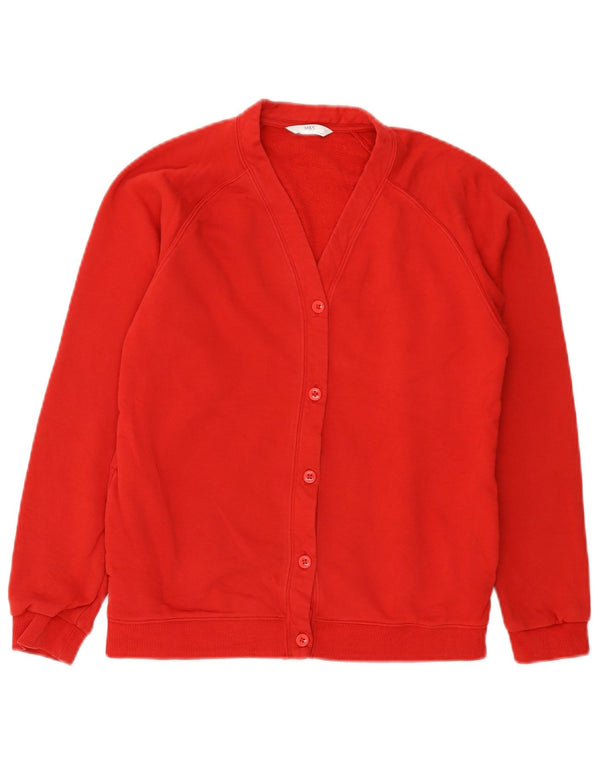 Suéter cardigã feminino Marks & Spencer 13-14 anos algodão vermelho