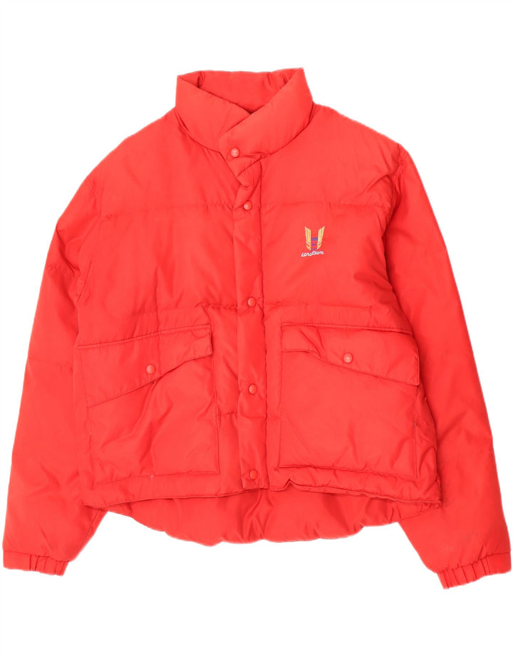 Jaqueta acolchoada gráfica uniforme masculina dos EUA UK 42 XL vermelha