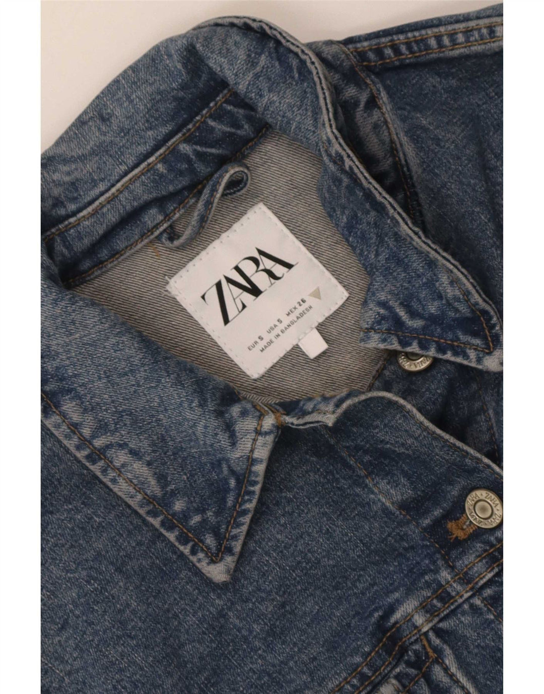 Jaqueta jeans feminina Zara UK 10 pequena azul
