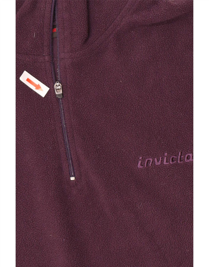 Suéter de lã feminino Invicta com zíper e gola UK 14 poliéster roxo médio