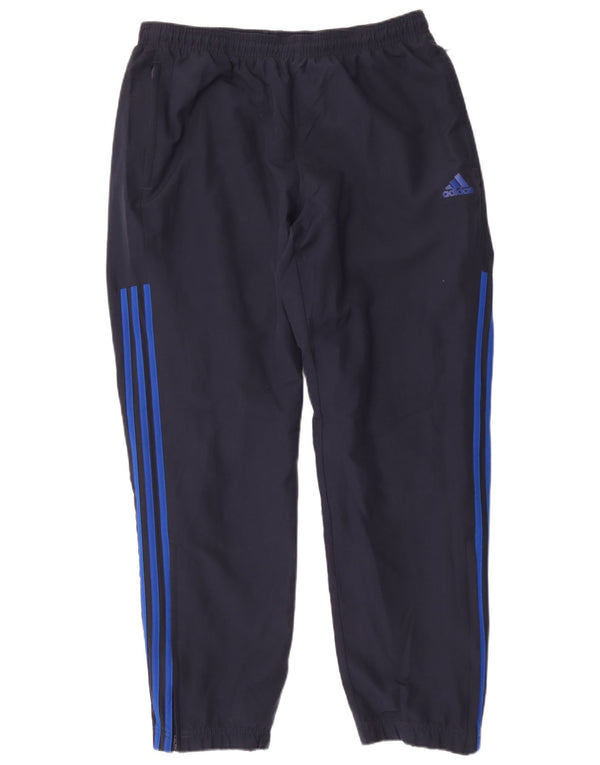 Calça de treino masculina Adidas grande poliéster azul marinho