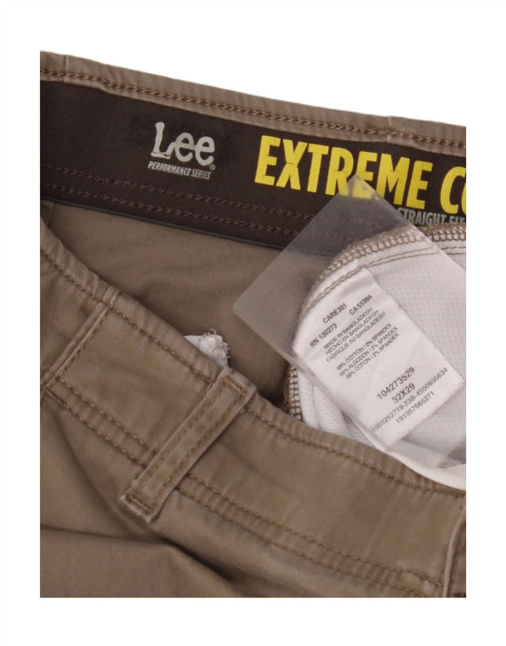 Calça chino reta masculina LEE Extreme Comfort W32 L29 algodão bege