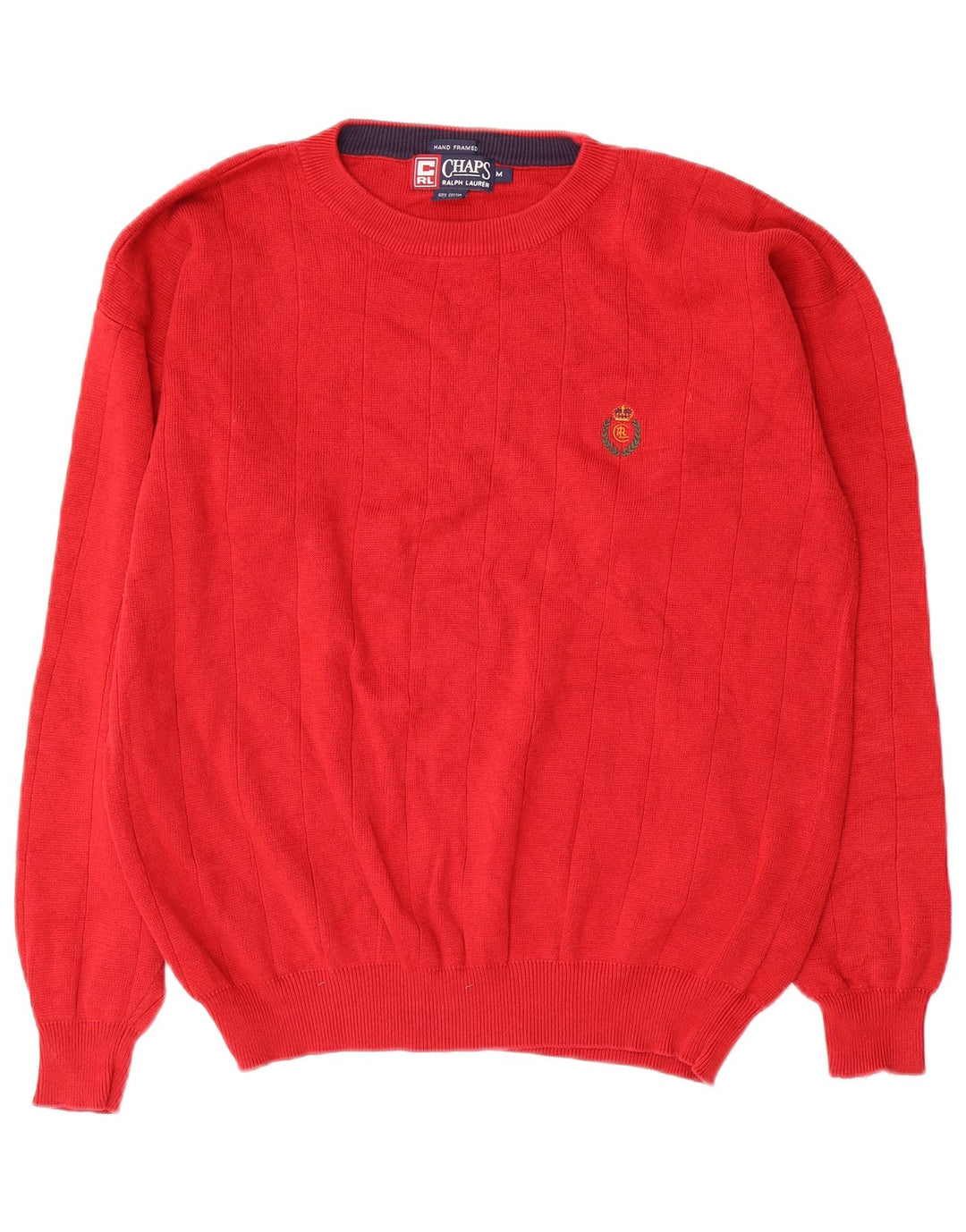 Suéter masculino Chaps Ralph Lauren com gola redonda e algodão vermelho médio
