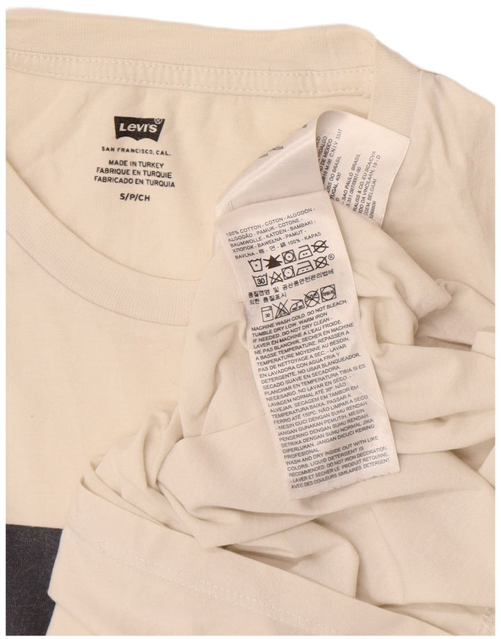 Camiseta gráfica masculina Levi's Top pequeno de algodão off white