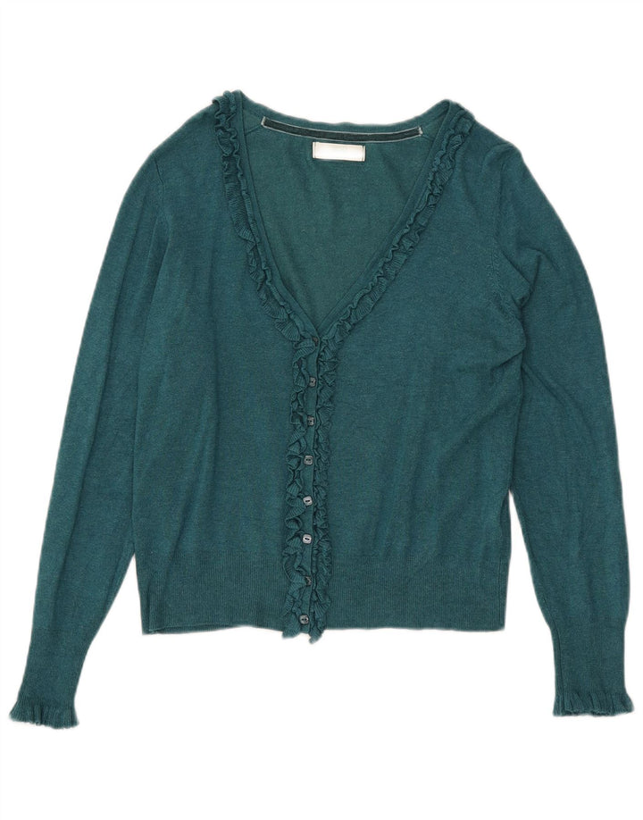Suéter cardigã feminino Marks & Spencer Reino Unido 12 verde médio