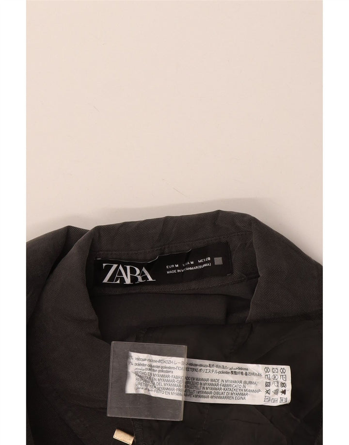 Vestido camisa feminino Zara Reino Unido 14 Viscose cinza médio