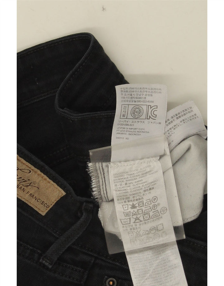 Jeans retos femininos Levi's W27 L32 algodão preto
