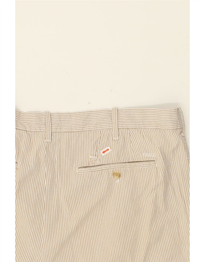 IZOD Mens Chino Shorts W40 XL Beige Pinstripe Cotton Vintage Izod and Second-Hand Izod from Messina Hembry 