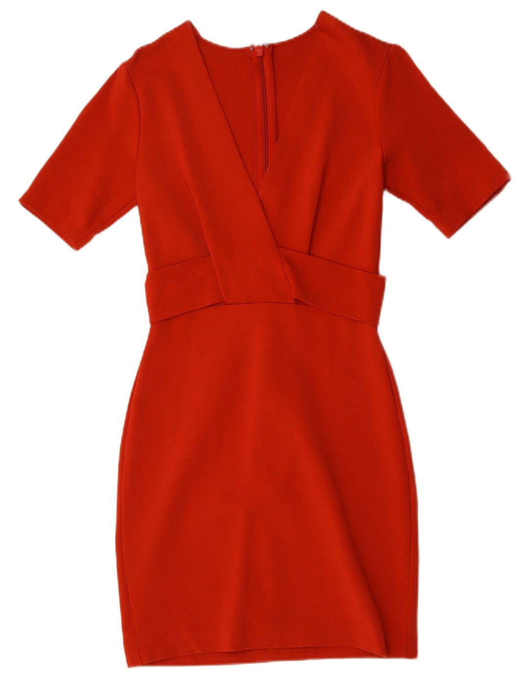 Vestido bainha feminino Reiss UK 8 pequeno viscose vermelha