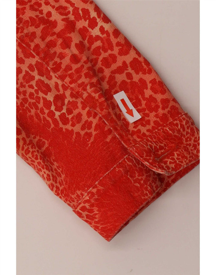 Jaqueta jeans feminina Blumarine IT 40 pequena estampa animal vermelha