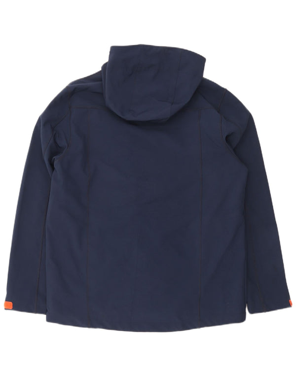 Jaqueta corta-vento masculina com capuz Mountain Warehouse Reino Unido 40 grande azul marinho