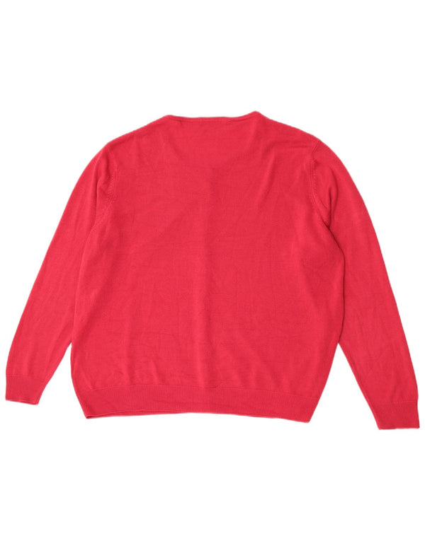 Suéter cardigã feminino Marks & Spencer UK 22 3XL rosa acrílico