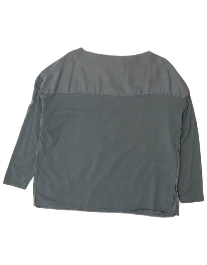 Blusa oversized feminina Zara UK 10 algodão colorblock cinza pequeno