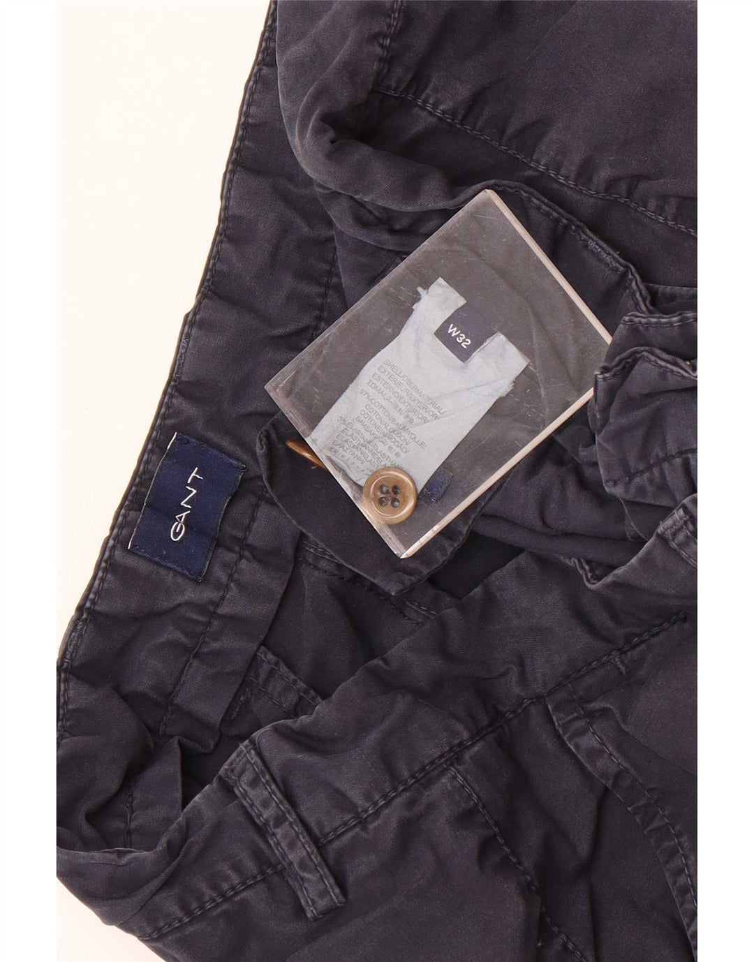 Gant Mens Chino Shorts W32 Médio Algodão Azul Marinho