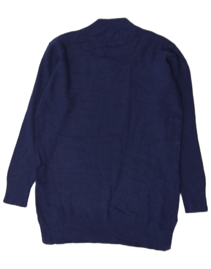 Suéter masculino Marks & Spencer com decote em V, viscose azul médio