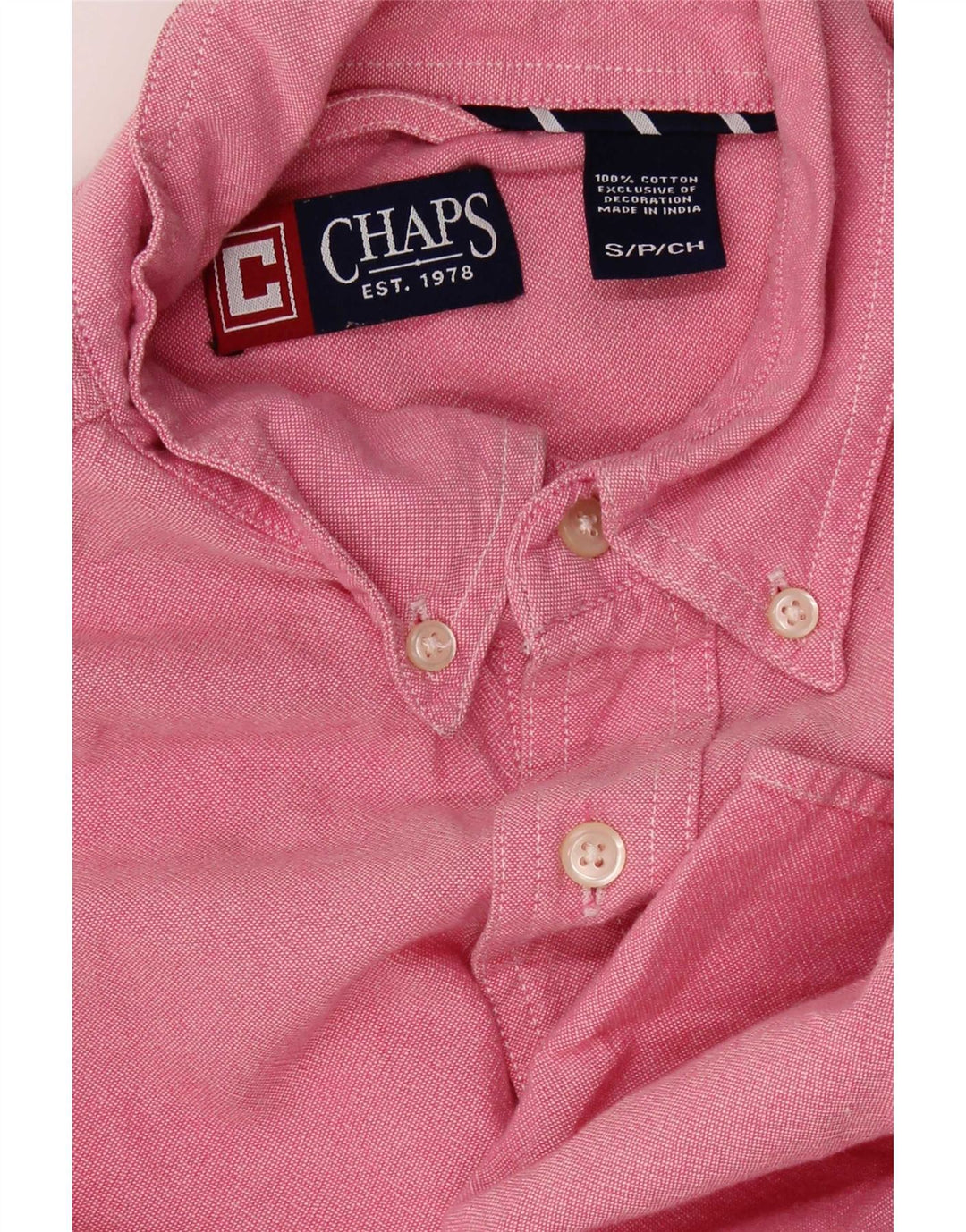 Camisa masculina Chaps pequena algodão rosa