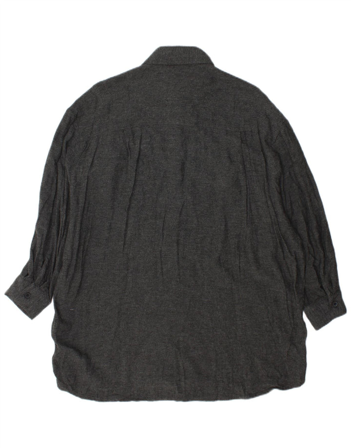 Zara vestido camisa oversized feminino Reino Unido 10 pequeno cinza viscose